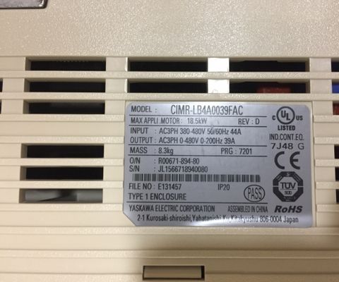 Частотный преобразователь YASKAWA L1000A CIMR-LB4A0039FAC 18,5 кВт REV:D